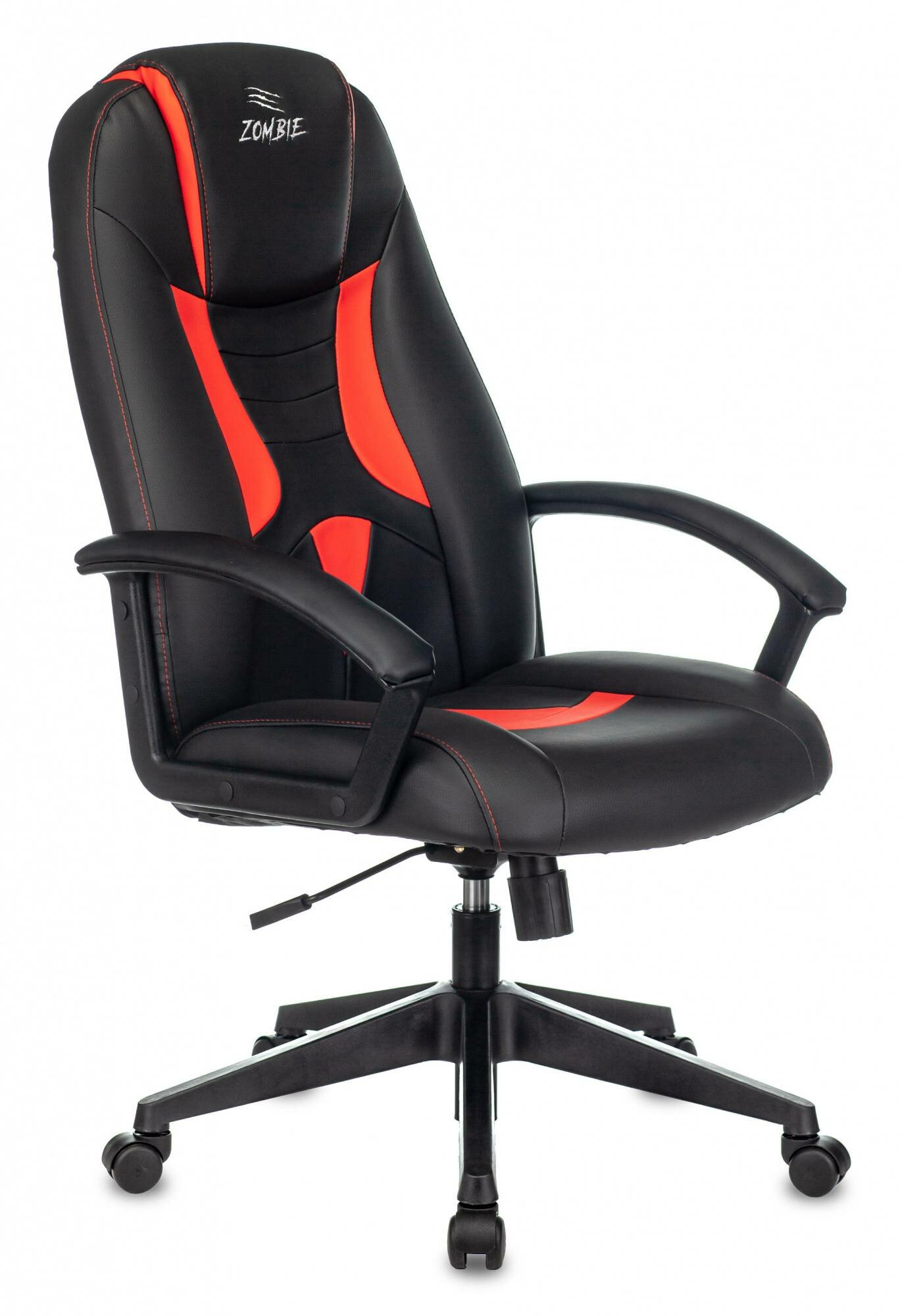 Кресло игровое Zombie 8, обивка: эко.кожа, цвет: черный/красный