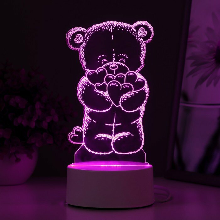 Светильник "Мишутка" LED RGB от сети 9,5х9,5х16 см (комплект из 2 шт) - фотография № 5