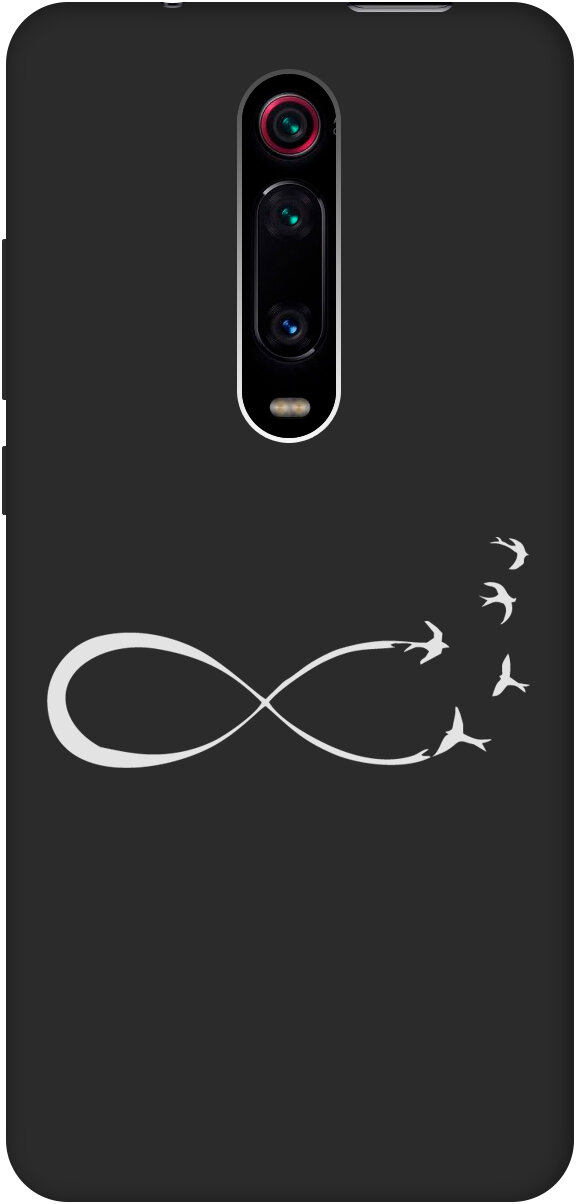 Матовый Soft Touch силиконовый чехол на Xiaomi Mi 9T / Mi 9T Pro / K20 / K20 Pro / Сяоми Ми 9Т / Ми 9Т Про с 3D принтом "Infinity W" черный