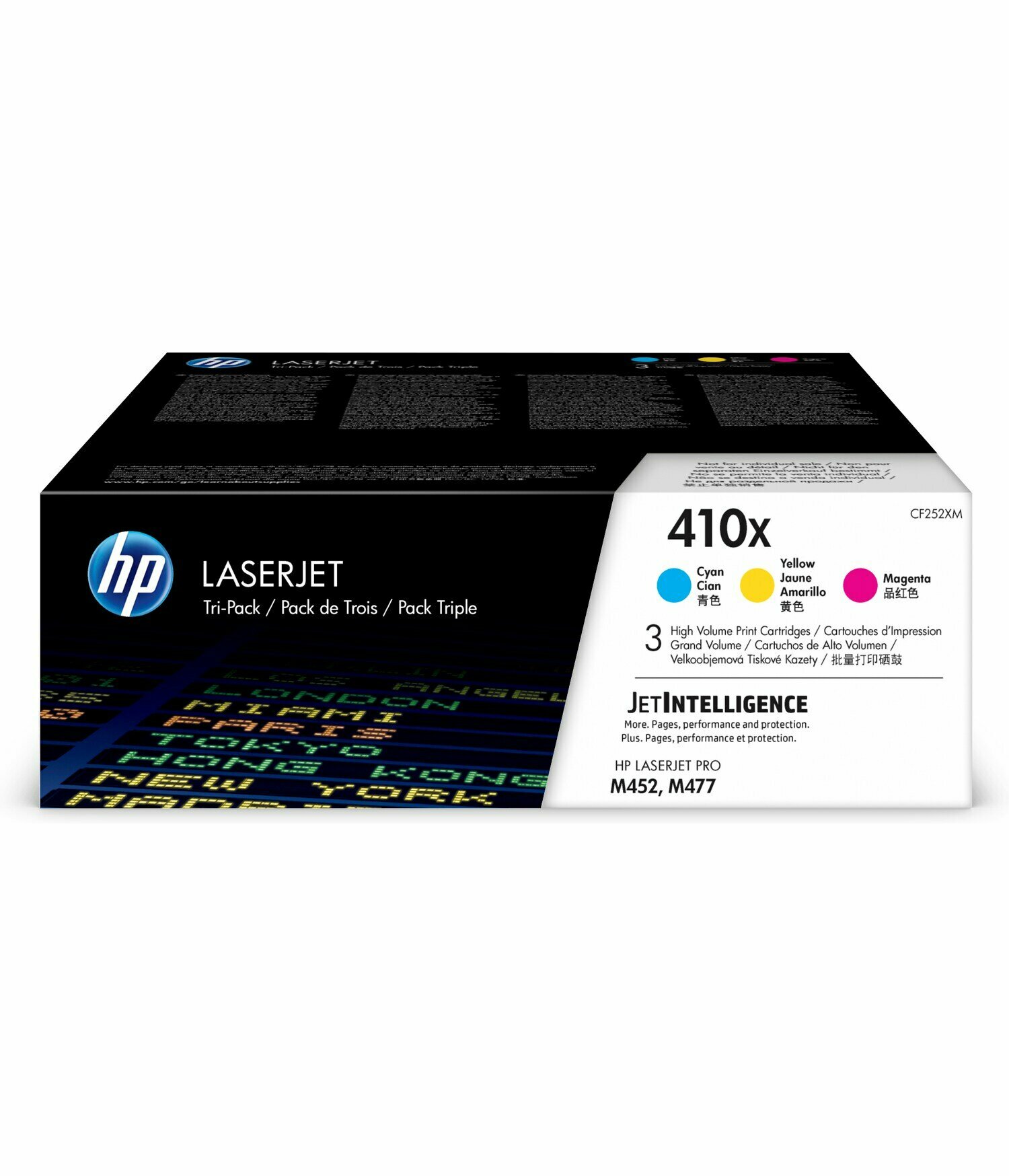 Картридж для печати HP Картридж HP 410X CF252XM вид печати лазерный, цвет Голубой,Желтый,Пурпурный, емкость