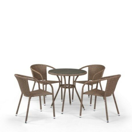 Комплект мебели (иск. ротанг) 4+1 T282ANT/Y137C-W56 Light Brown 4Pcs