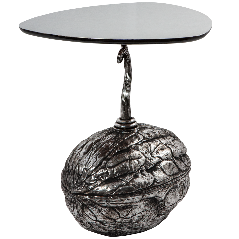 Декоративный столик BOGACHO Царский орех серебристый ручная работа - фотография № 7