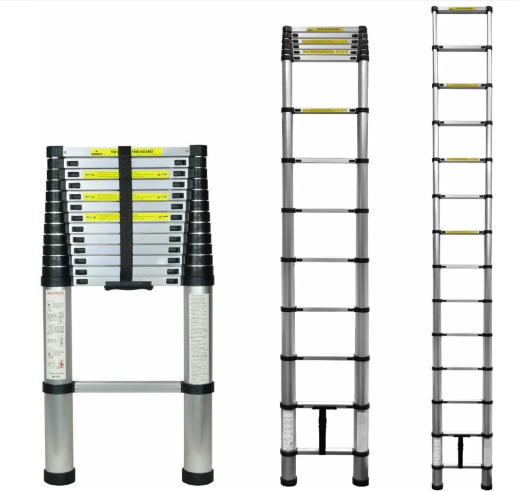 Телескопическая лестница МИ 3.8м 13 ступеней