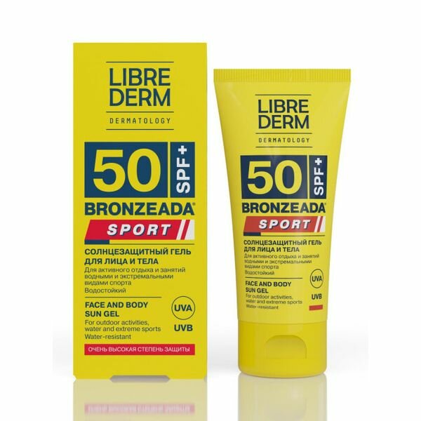 Либридерм Бронзиада Sport Гель солнцезащитный SPF50 для лица и тела 50мл