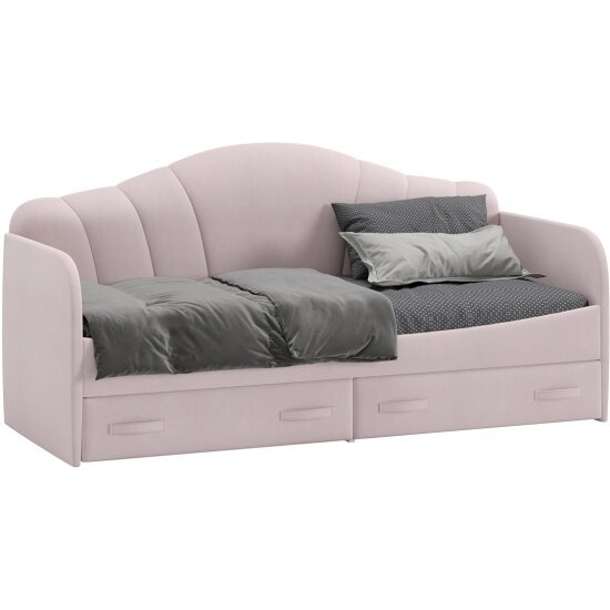 фото Кровать Трия Сабрина ТД-307.12.02 (900) Велюр пудровый