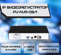 Сетевой NVR видеорегистратор PV-NVR-08/1 1061-PV-NVR-08/1
