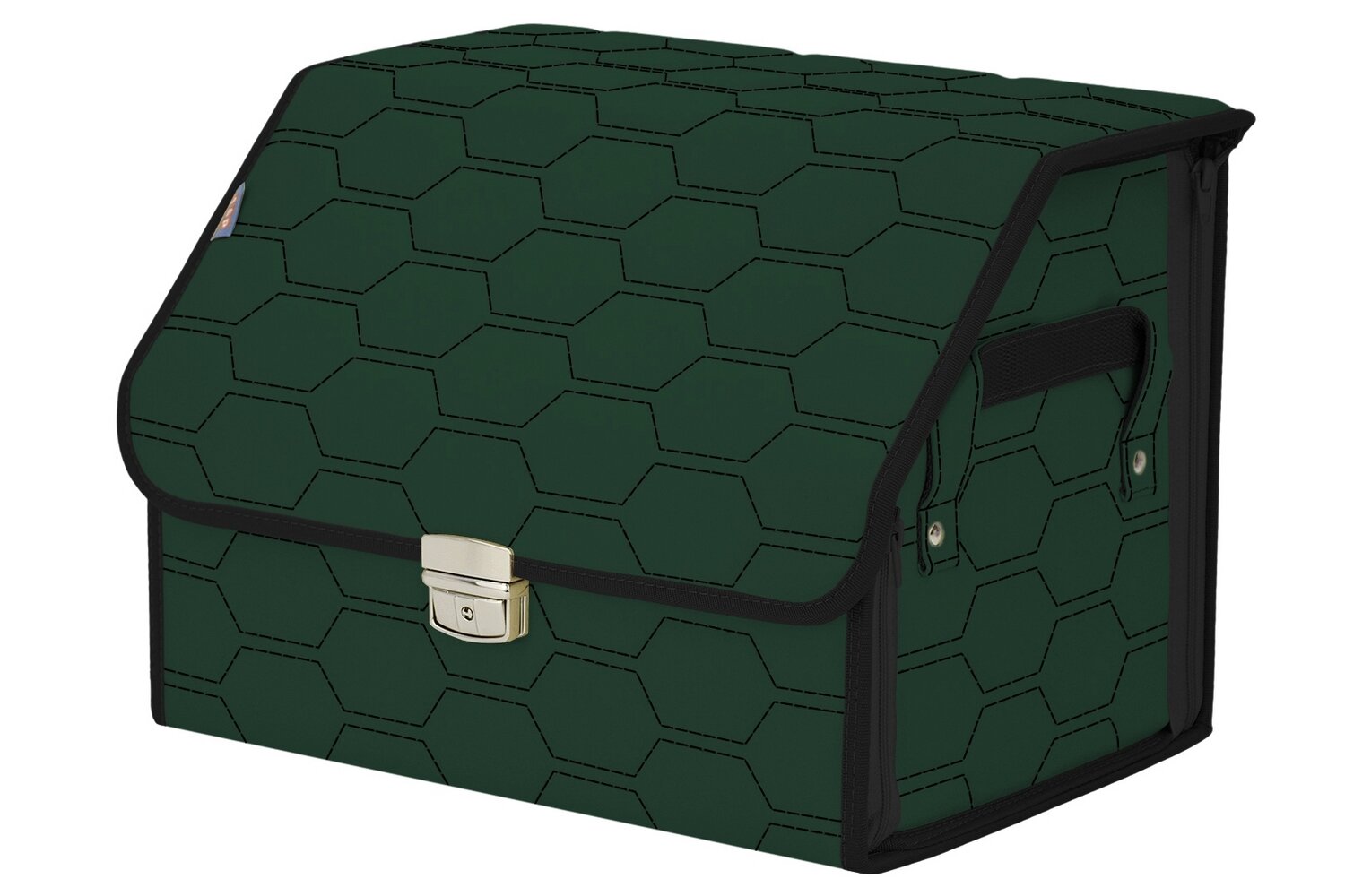 Органайзер-саквояж в багажник "Союз Премиум" (размер M). Цвет: зеленый с черной прострочкой Соты.