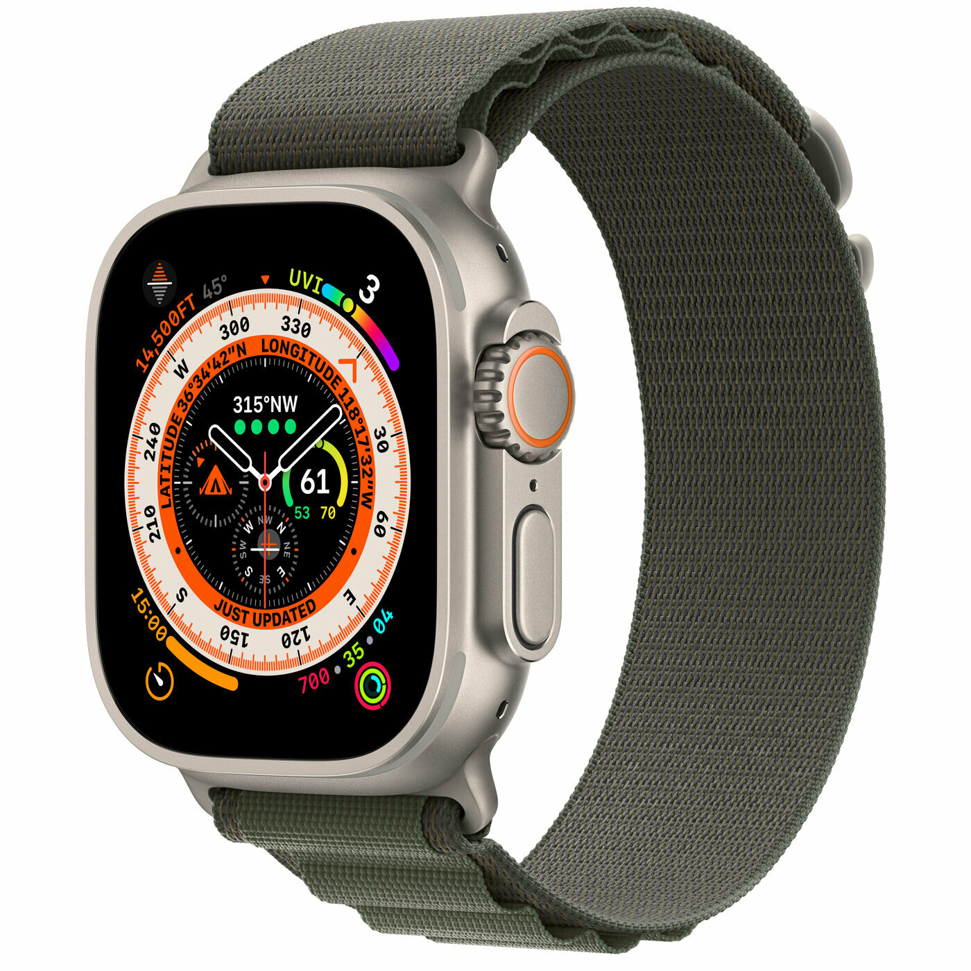 Умные часы Apple Watch Ultra 49 мм Titanium Case Alpine Loop Green S