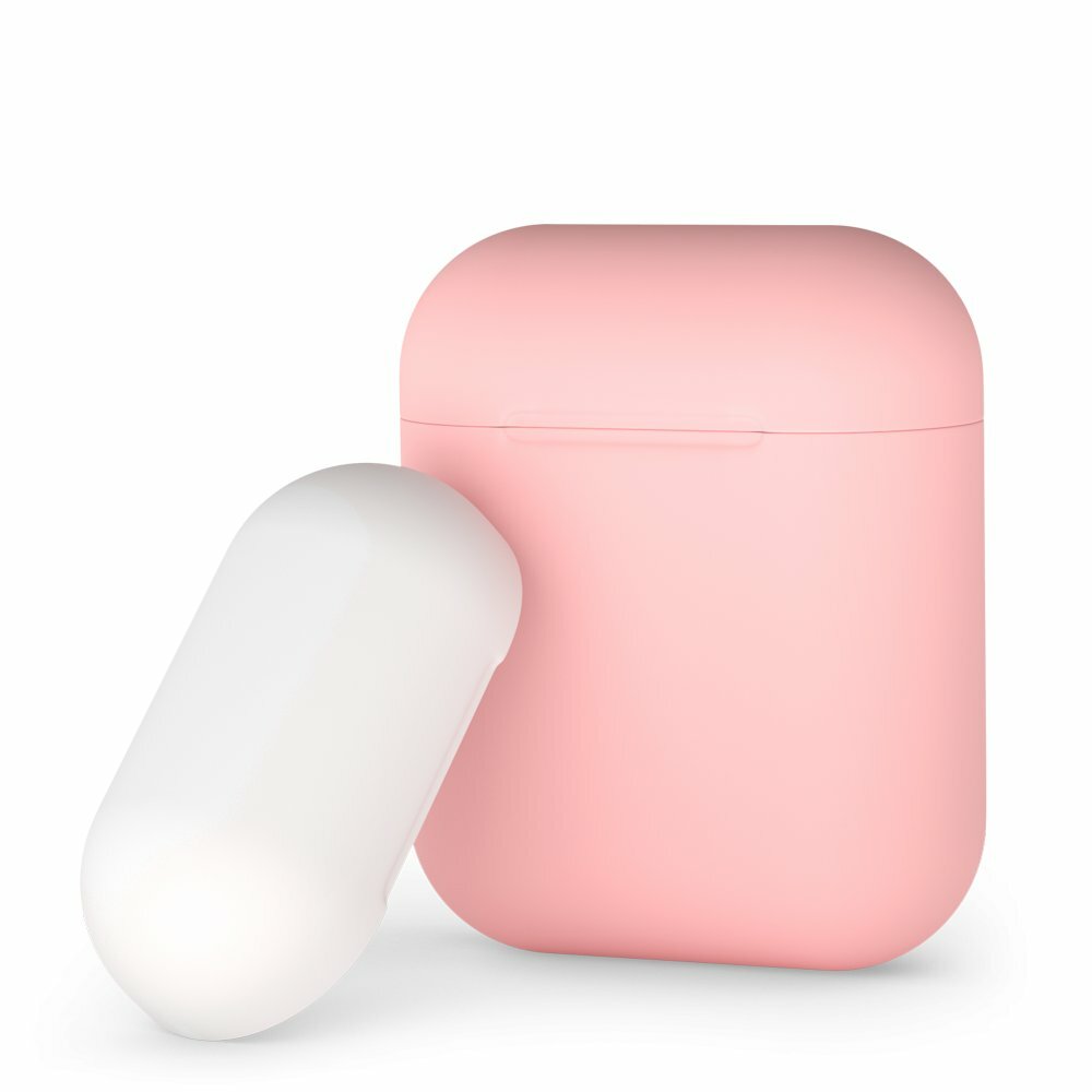 Чехол силиконовый Deppa для AirPods pink-white