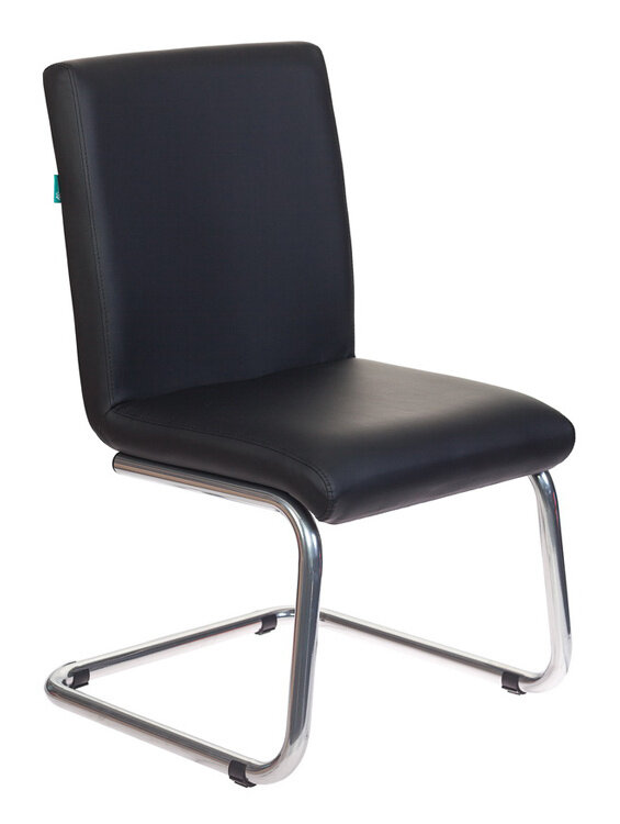 Кресло Бюрократ CH-250-V черный эко. кожа полозья металл серебристый