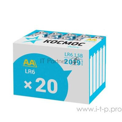 Элемент питания алкалиновый LR LR6 (уп.20шт) Космос Koclr620box Koclr620box