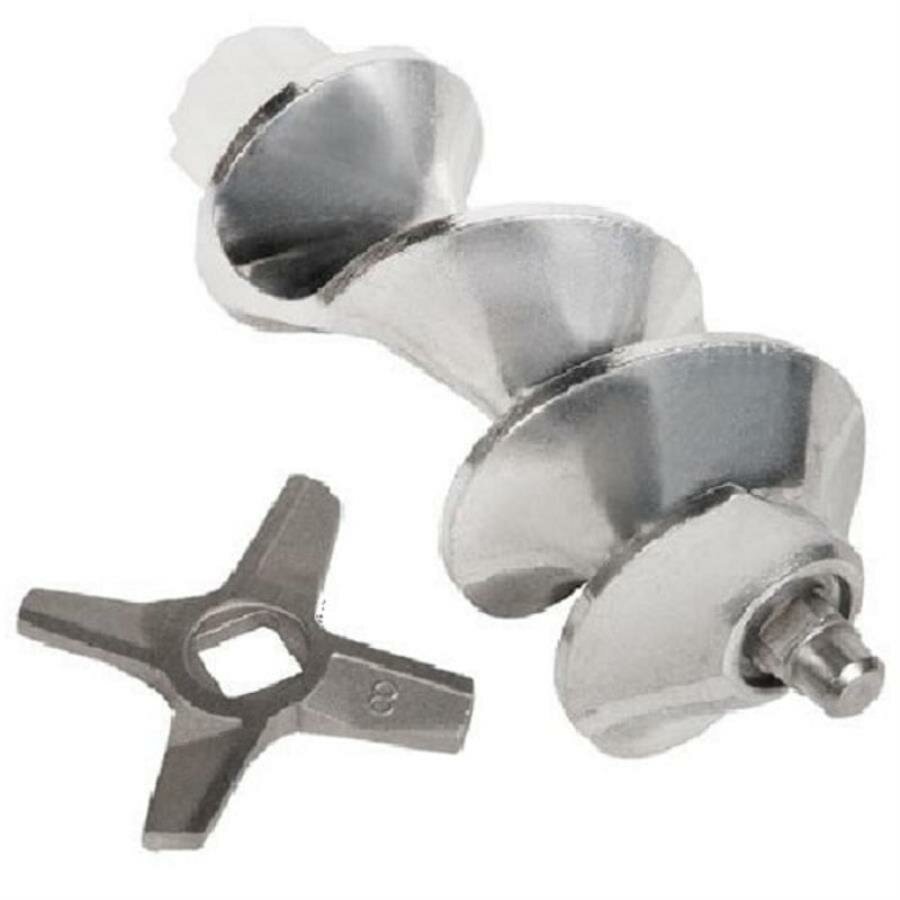 фото Bosch 12019443 Шнек в комплекте с двухсторонним ножом №8 и втулкой для мясорубки Zelmer