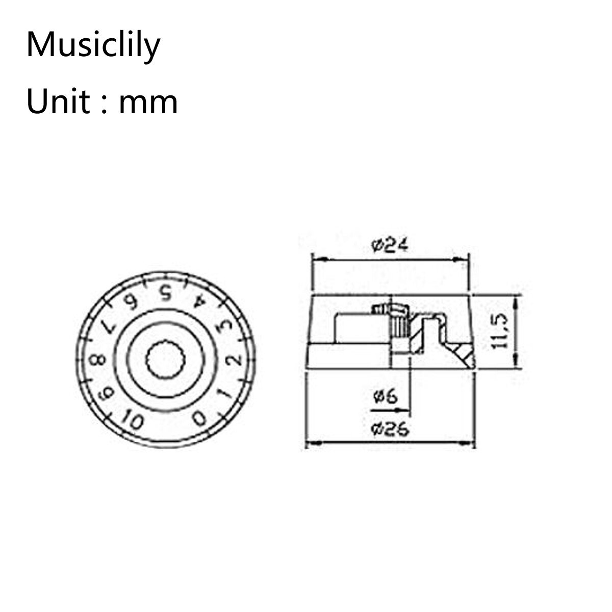 Ручка потенциометра Parts Pro MX1578GD Speed style дюймовая золото