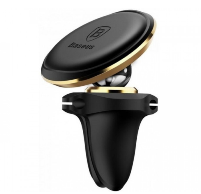 Магнитный автодержатель Baseus Magnetic Car mount with cable clip (Air type), Gold (SUGX-A0V)