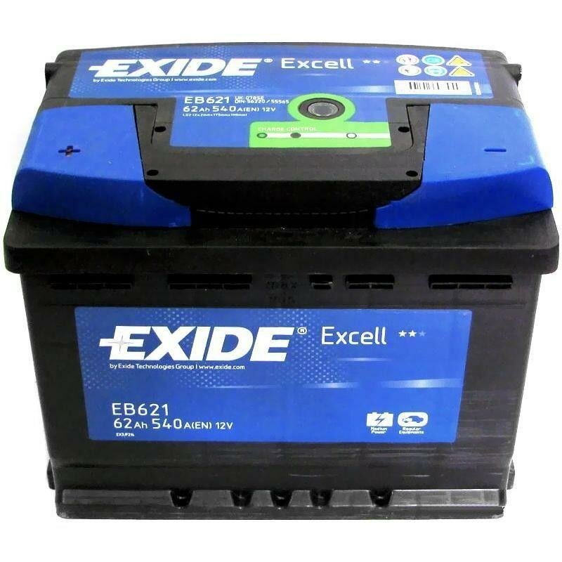 Аккумулятор Exide Excell 62Ач прямая полярность EB621