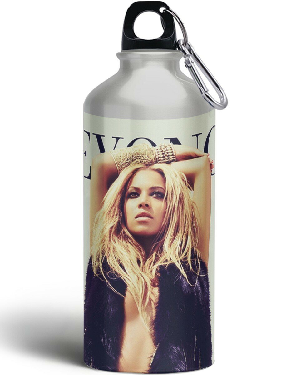 Бутылка спортивная туристическая фляга с карабином Beyonce - 1