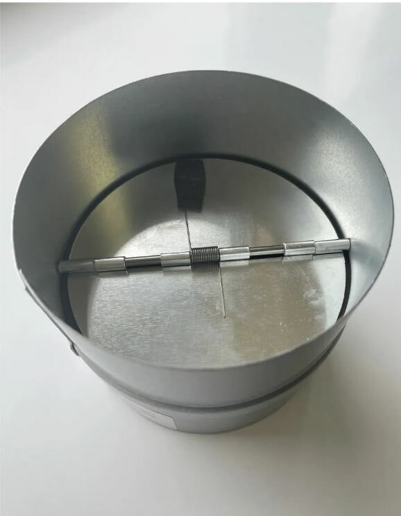 Обратный металлический клапан RDS 100 мм для круглых вентканалов с резиновыми демпферами