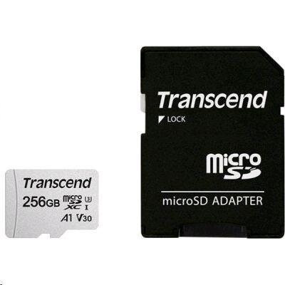 Transcend 256 ГБ, 95 МБ/с, Class 10, Ts256gusd300s-a, переходник SD .