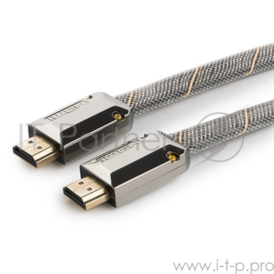 Кабель Hdmi Cablexpert, серия Platinum, 1,8 м, v2.0, M/m, плоский, позол.разъемы, металлический корп