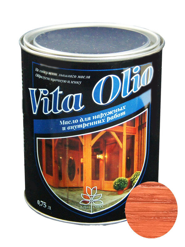 Масло для дерева Vita Olio "Вишня", для внешних работ, шелковисто-матовое, 0,75 л - фотография № 2