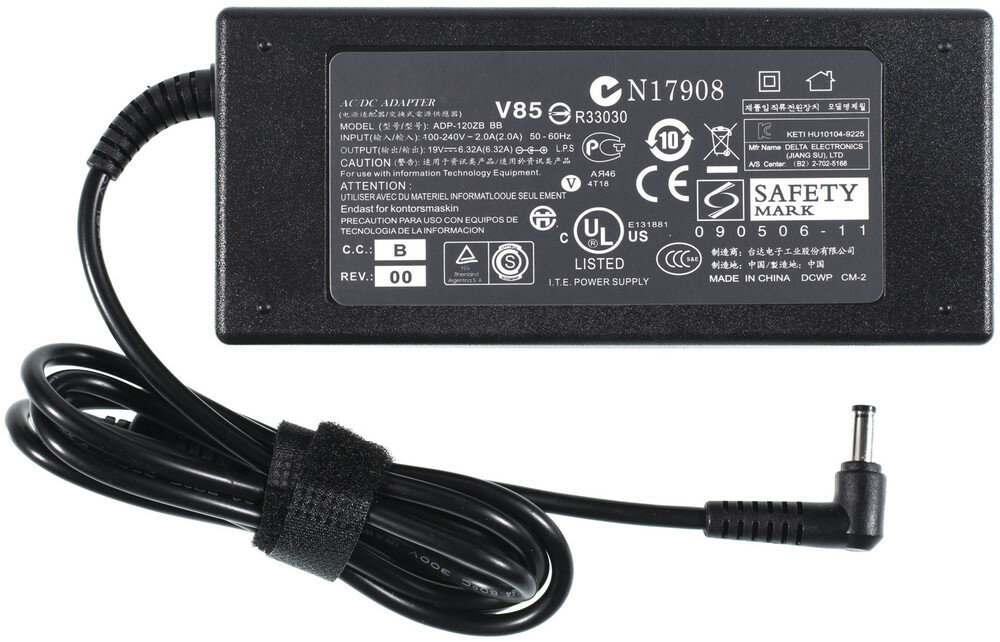 Зарядка 5,5x2,5mm 19V 120W 6,32A для MSI GT70, Asus N550Jv, N56, N56VB, GL752VW, GL552VW, N56VZ, N550JK, N76VB, MSI GF63 Thin 9RCX без сетевого кабеля