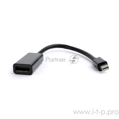 Переходник miniDisplayPort - DisplayPort, Cablexpert A-mDPM-DPF-001, 20M/20F, длина 16см, черный, па .