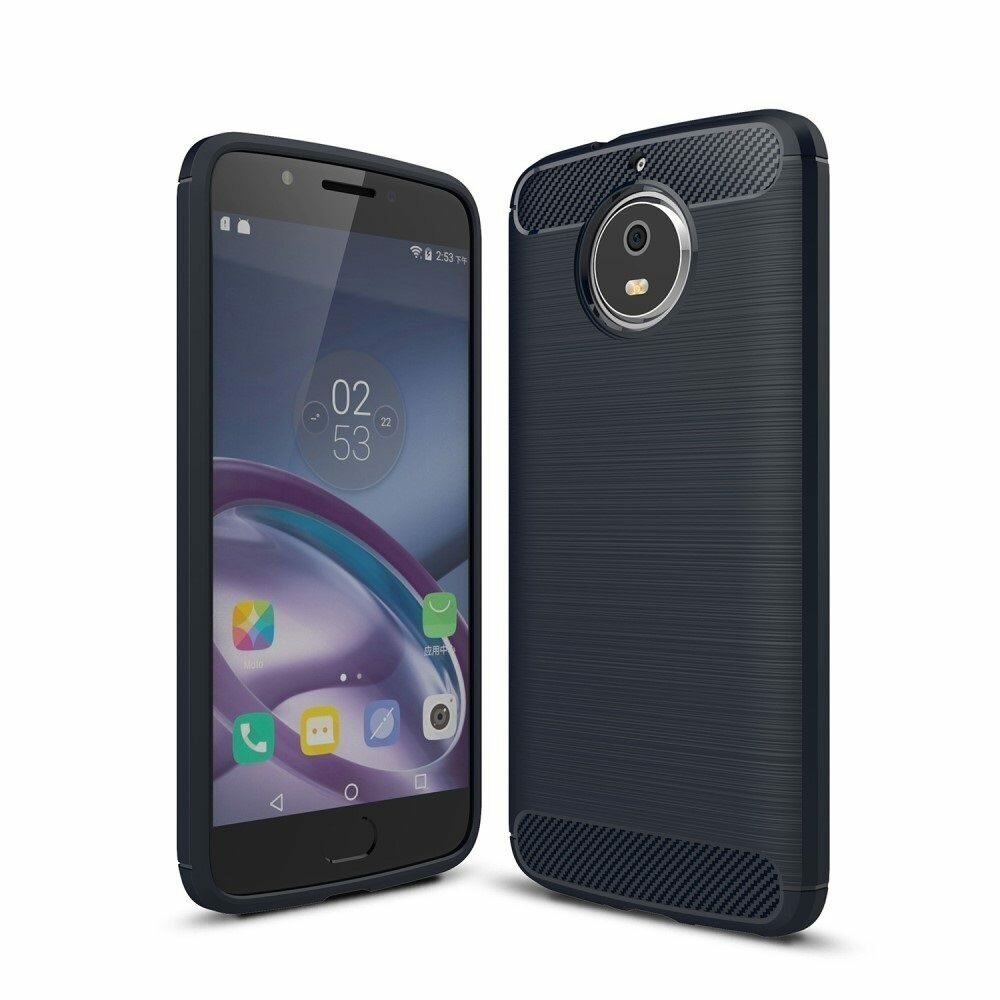 Чехол-накладка Carbon Fibre для Motorola Moto X 2017 (темно-синий)