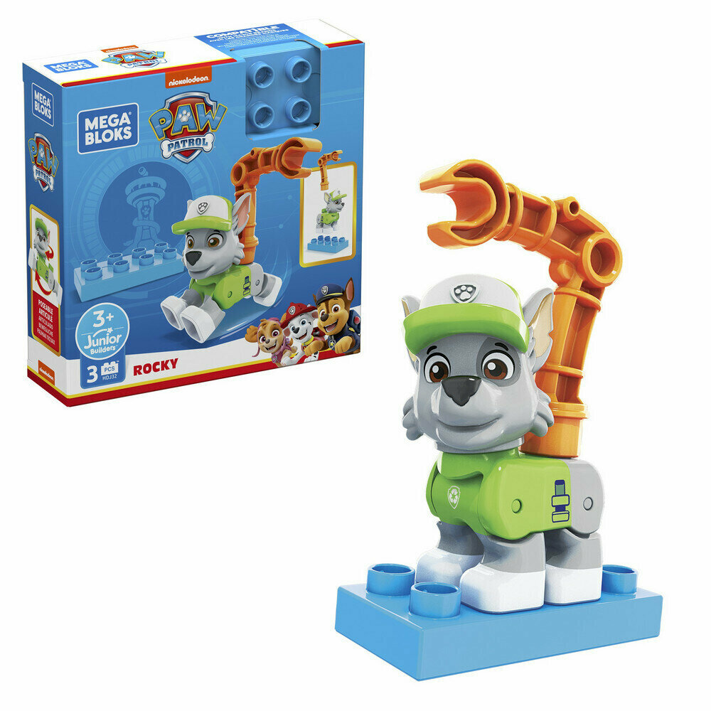 Paw Patrol Фигурка конструктор Mega Bloks, Щенячий патруль, Щенок спасатель Рокки "ROCKY" /GYH89-HDJ32