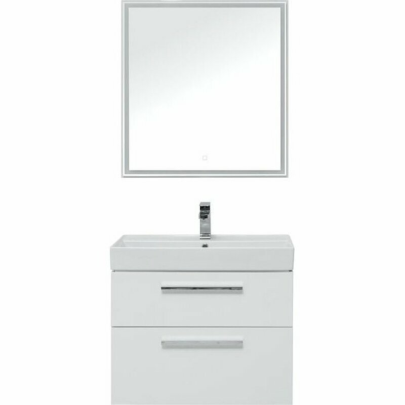Комплект мебели для ванной Aquanet Nova 75 243255 подвесной Белый глянец - фотография № 1