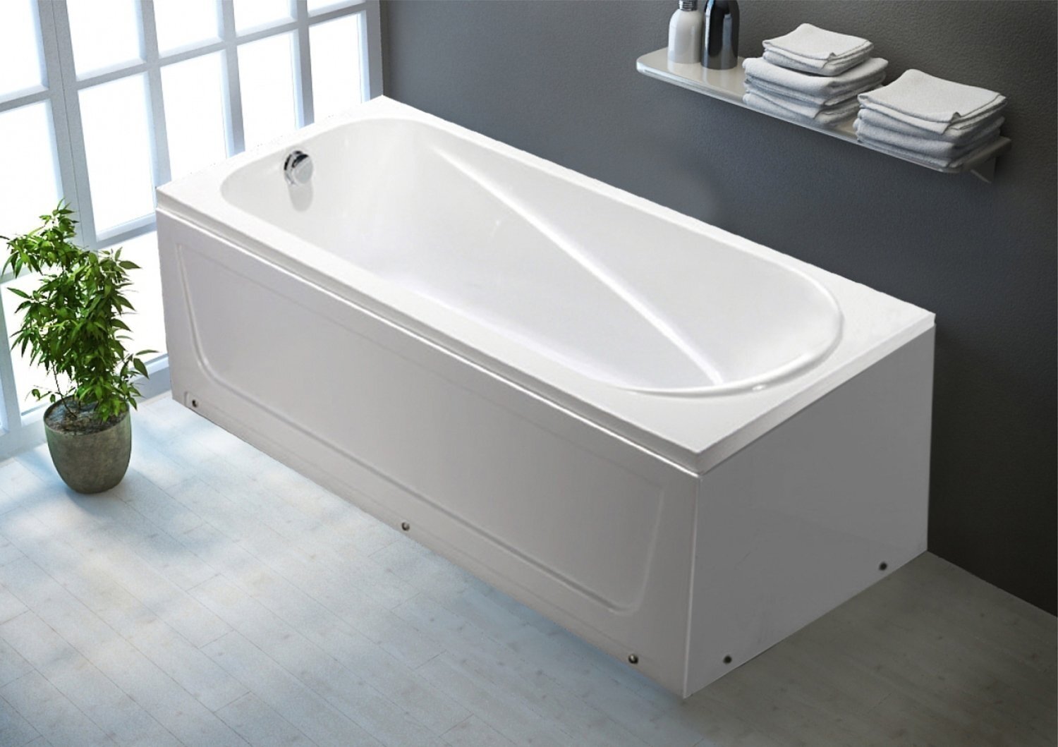 Ванна акриловая WW HB OKER 160/75 WT