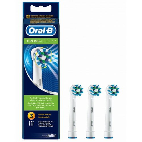 Набор насадок Oral-B Cross Action EB50-3 для электрической щетки, белый, 3 шт.