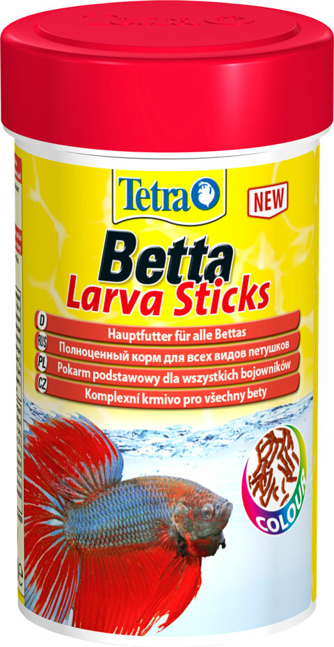 TETRA BETTA LARVASTICKS корм для петушков и других лабиринтовых рыб в форме мотыля (5 гр х 10 шт)
