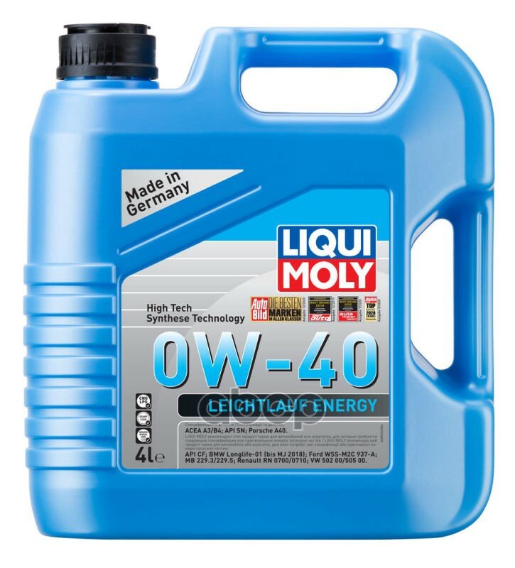 Liqui moly Масло Моторное Leiсhtlauf Energy 0w-40 Sn A3/B4 (4л)