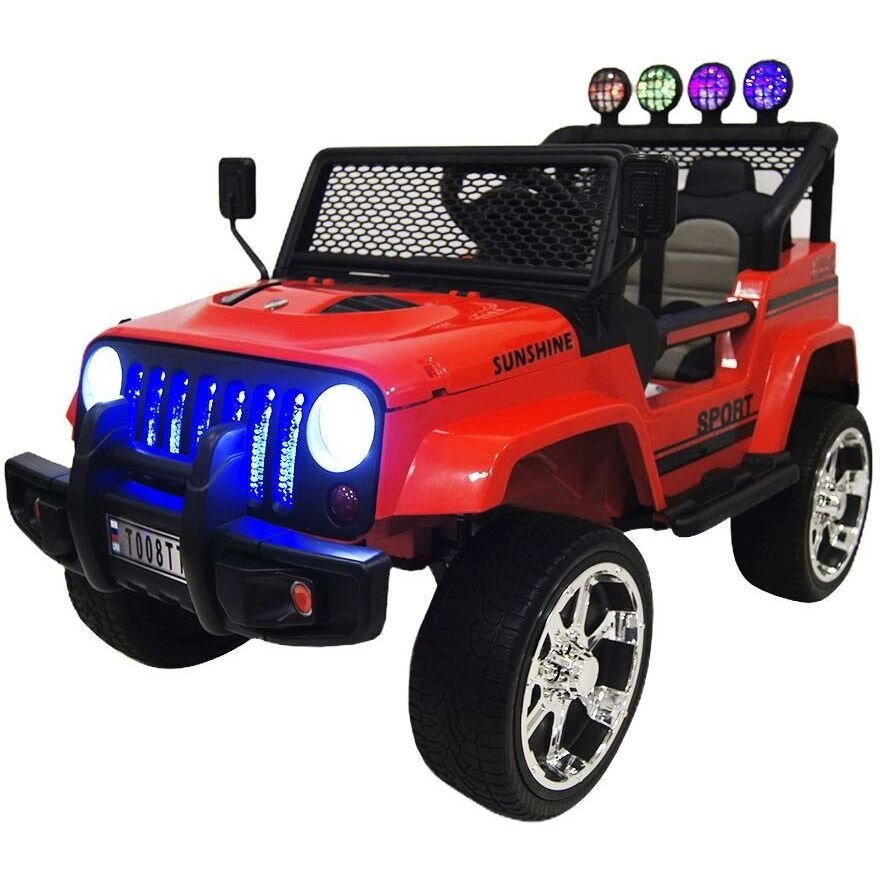 RIVERTOYS электромобиль Jeep T008TT с дистанционным управлением - красный