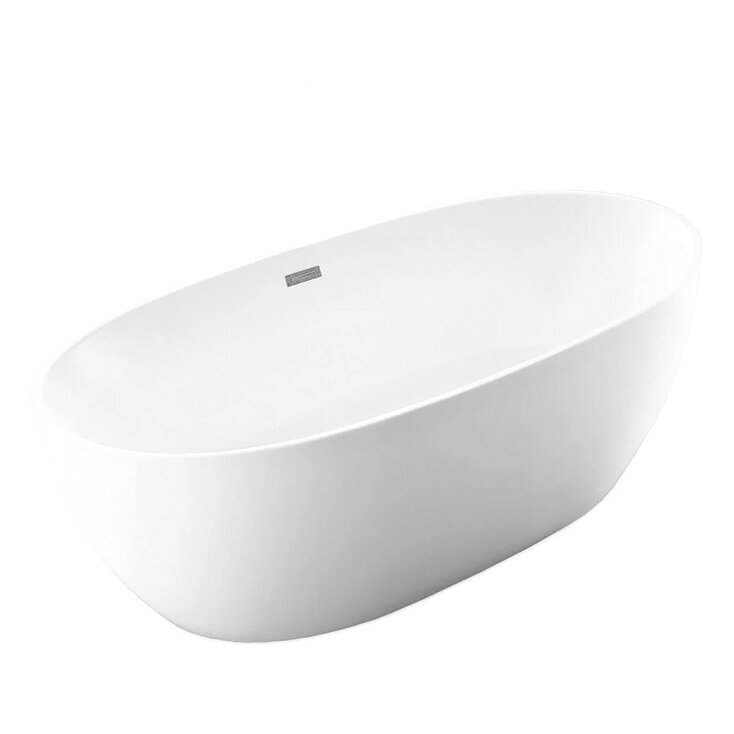 Ванна акриловая Vincea VBT-405-1600, 1600х780х580, цвет белый, слив-перелив в комплекте, хром