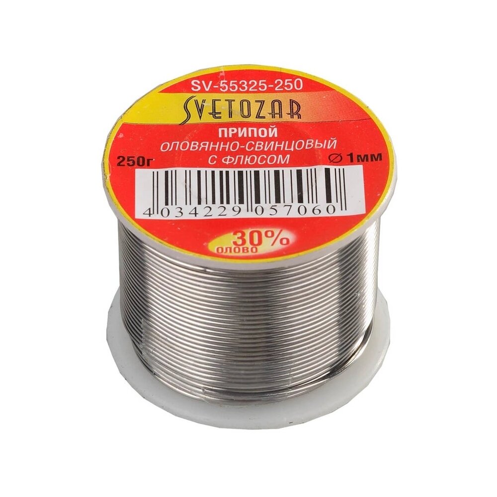 Припой СВЕТОЗАР Sn 30% pb 70% 250гр SV-55325-250