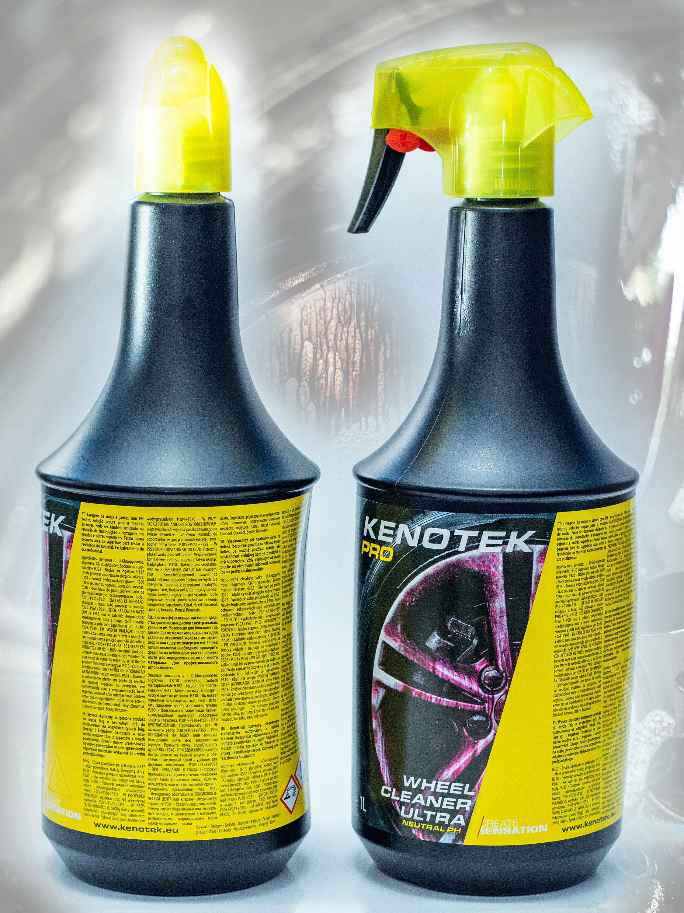 KENOTEK/ WHEEL CLEANER ULTRA 1L/ очиститель дисков автомобиля/ очиститель кузова автомобиля/ автохимия для кузова