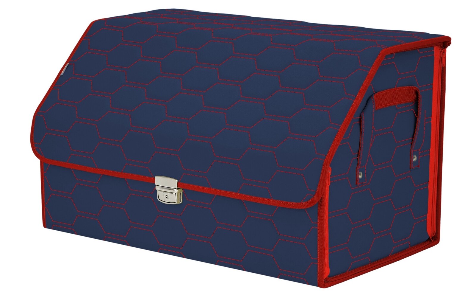 Органайзер-саквояж в багажник "Союз Премиум" (размер XL). Цвет: синий с красной прострочкой Соты.