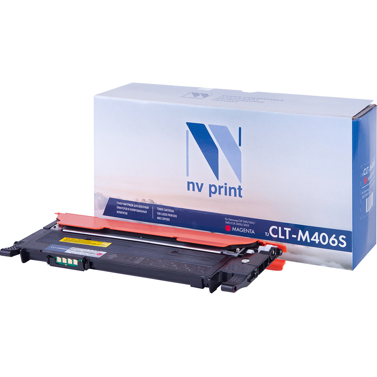 Совместимый картридж NV Print NV-CLT-M406S Magenta (NV-CLTM406SM) для Samsung CLP-360, 365, 368, CLX-3300, 3305