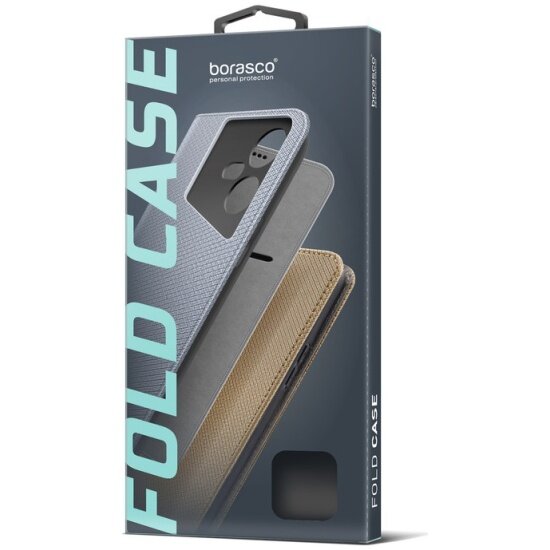 фото Чехол-книжка Borasco для Xiaomi POCO C65 нейлон чёрный