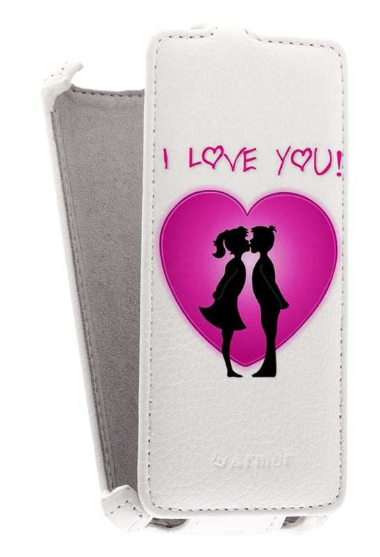 Кожаный чехол для Fly IQ 4491 Era Life 3 Armor Case (Белый) (Дизайн 15/15)