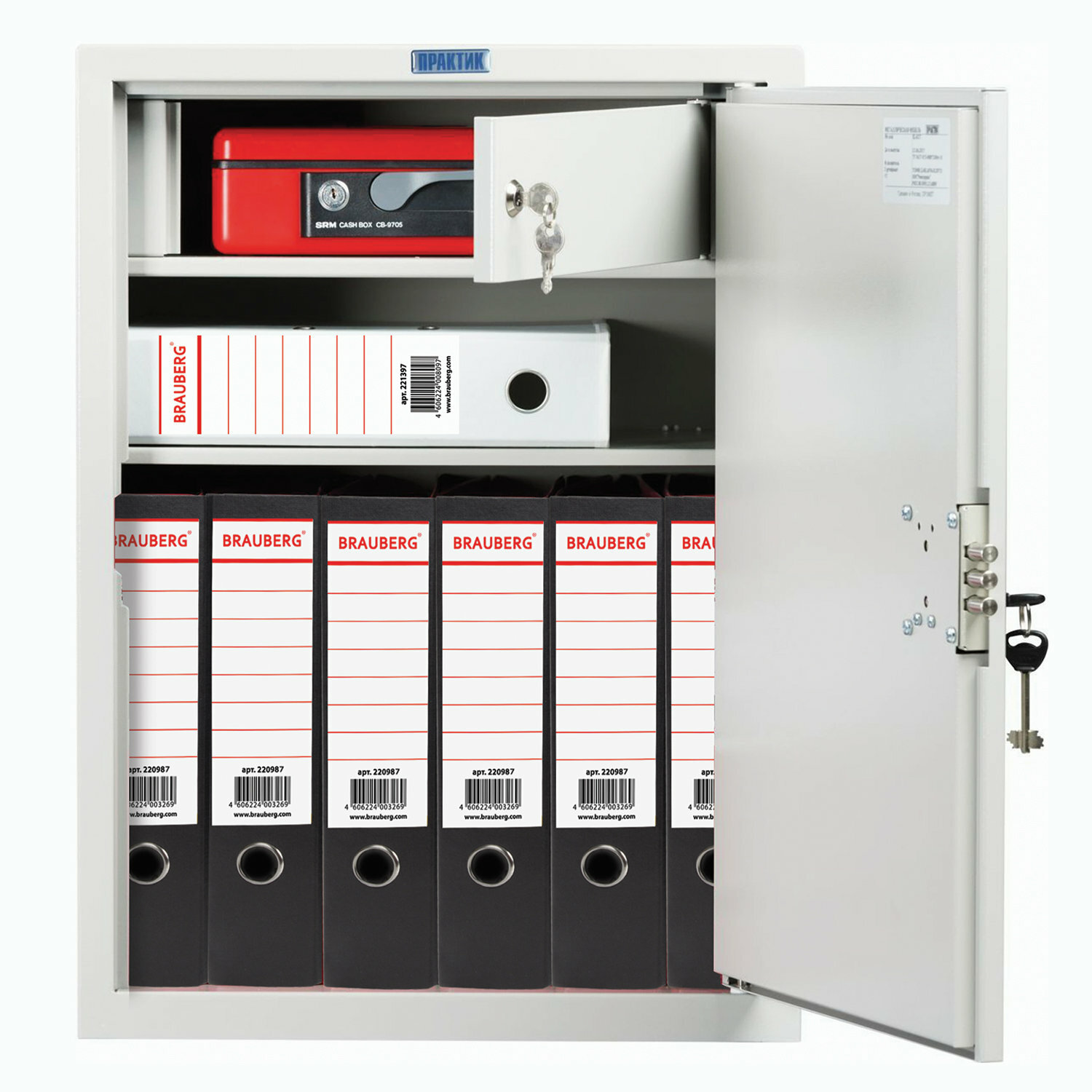 Шкаф металлический для документов AIKO "SL-65Т" светло-серый, 630х460х340 мм, 17 кг - фотография № 1