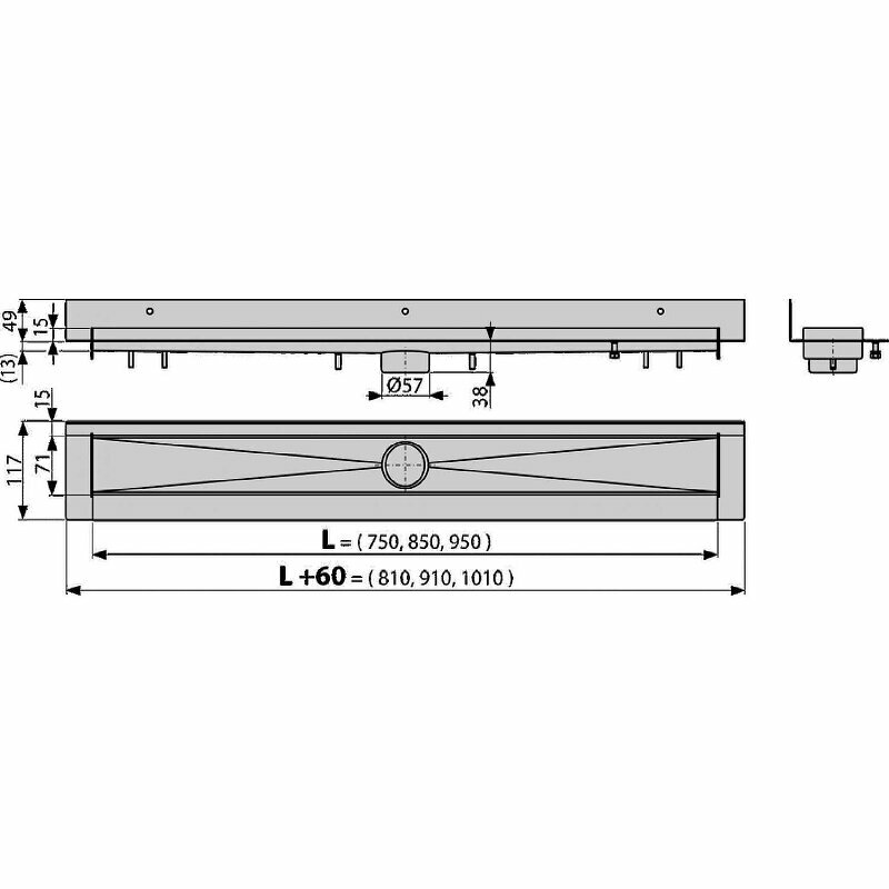 Душевой лоток Alcaplast Modular Wall APZ23-750 без решетки - фотография № 2