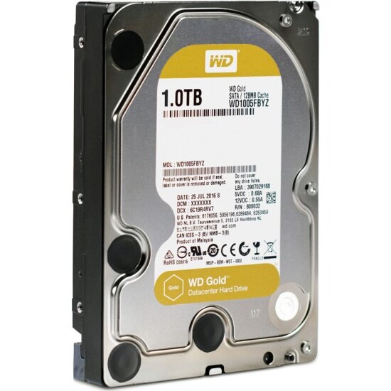   WESTERN DIGITAL Gold 3.5" 1.0 Tb SATA III 128 Mb 7200 rpm WD1005FBYZ