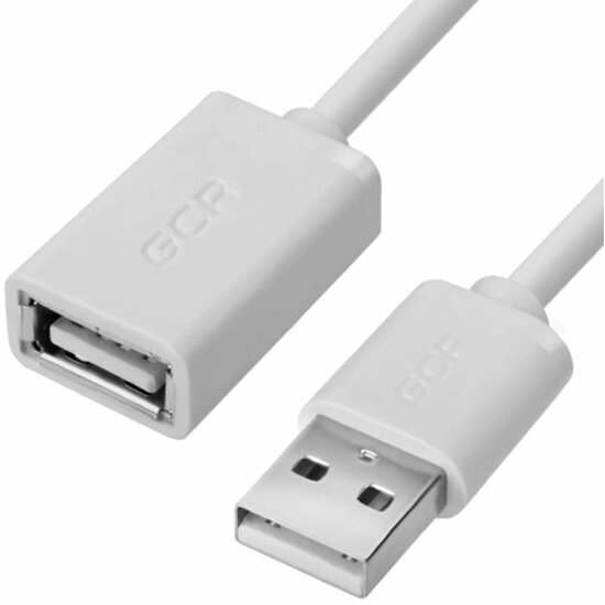 Удлинитель GREENCONNECT GCR-UEC5M-BB-0.3m 0.3m USB AM/AF, белый, экран, морозостойкий