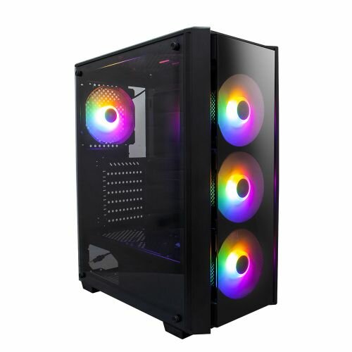 Корпус 1STPLAYER FIRE DANCING V4-G/ ATX TG / 4x120mm LED fans inc. / V4-G-4F1