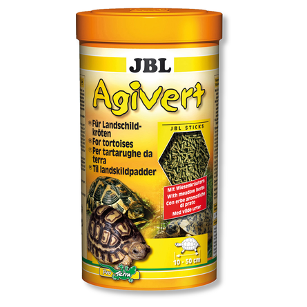 JBL Agivert - Осн корм для сухопутных черепах длиной 10-50 см, палочки, 1 л \420 г