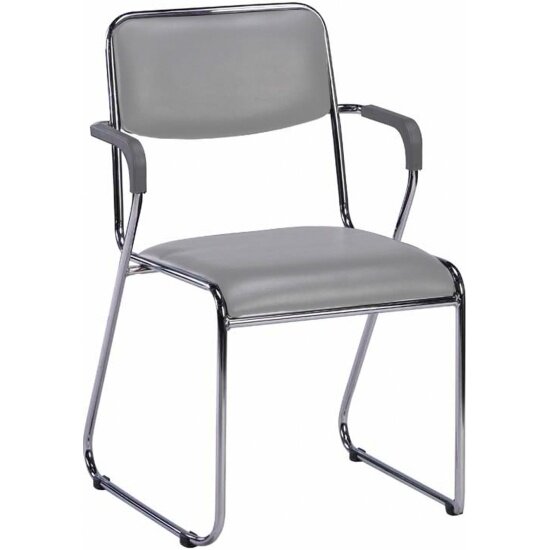 Кресло для посетителей Everprof Fix Plus Экокожа Серый