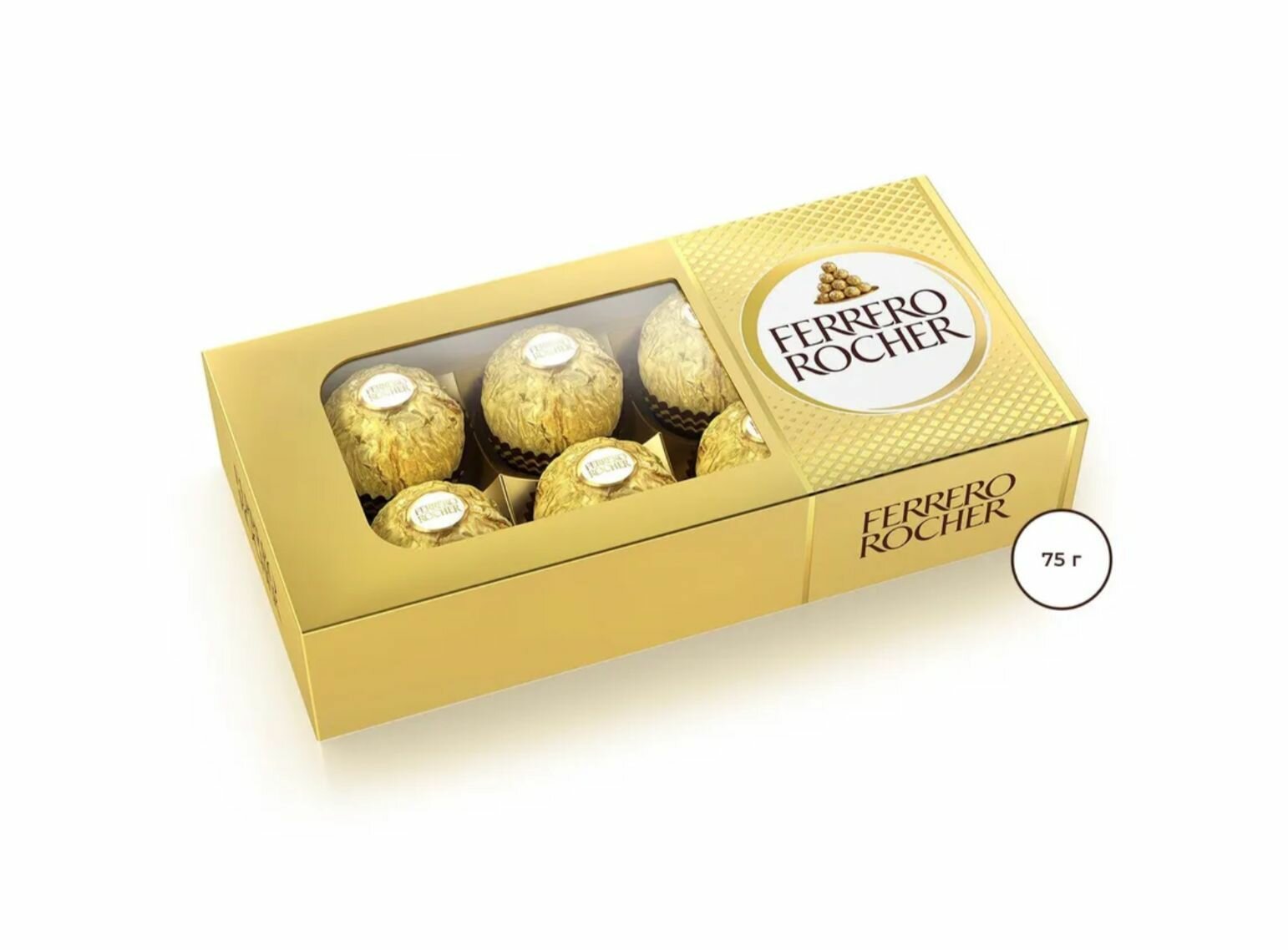 Набор конфет Ferrero Rocher молочный шоколад и лесной орех, 75 гр. - фотография № 1