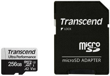 Флеш-накопитель Transcend Карта памяти Transcend 256GB UHS-I U3 microSD w/ adapter A2 Ultra Performance R/W:160/125 MB/s